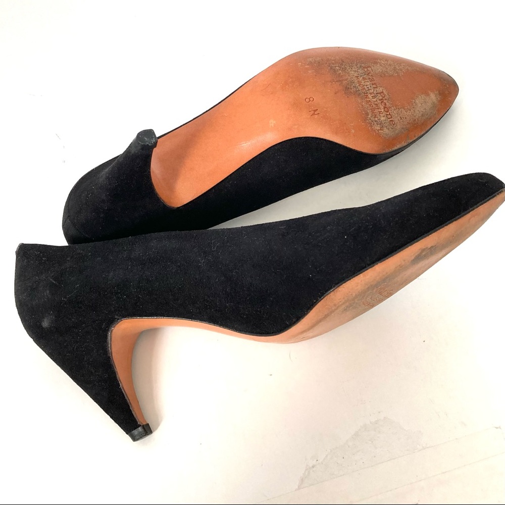 Classic 3” Black Suede/Leather Pumps Made in Spain. - Picture 3 of 3